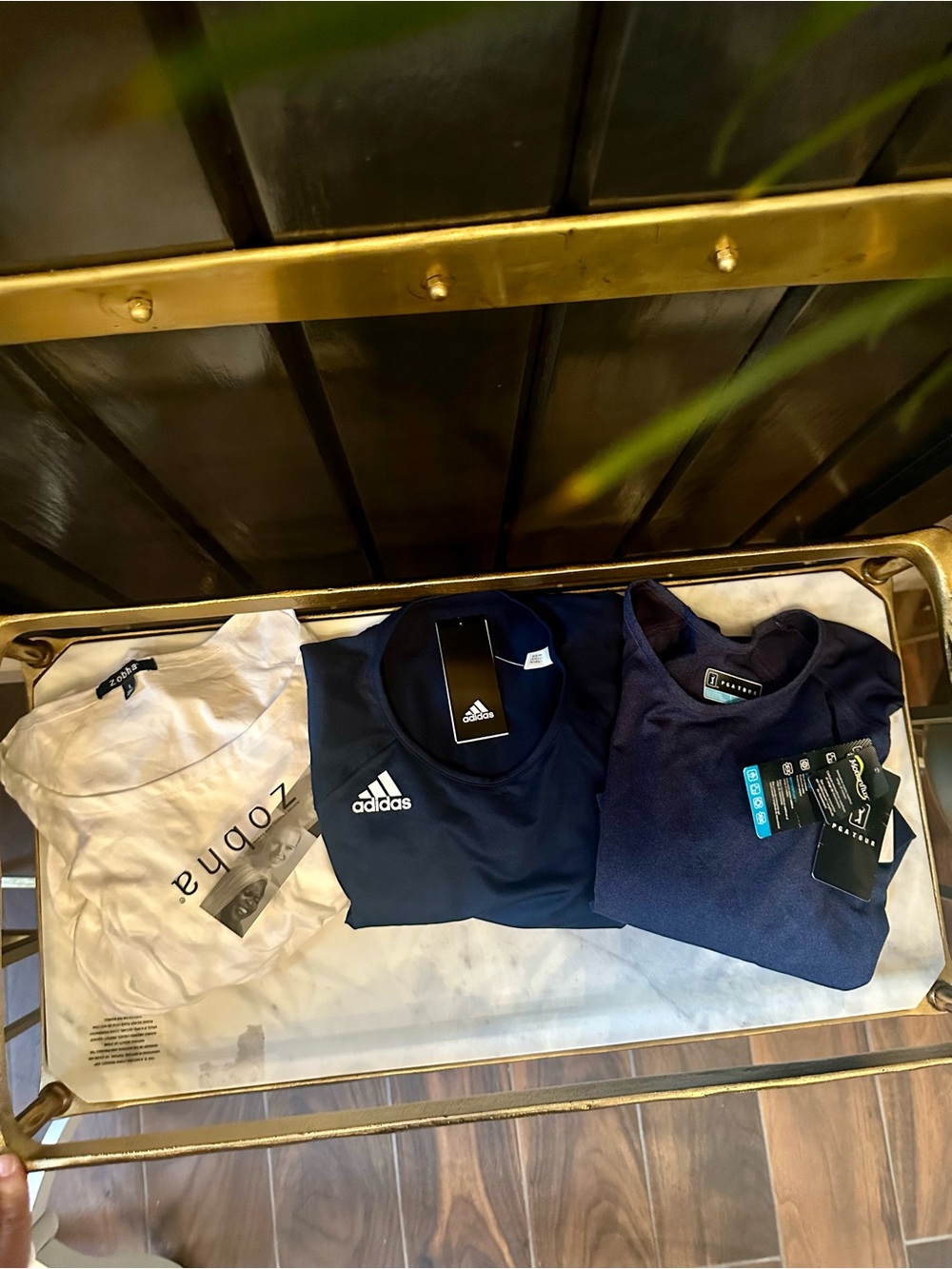 NWT Lot of 3 Athletic golf Tops PGA Adidas Zobah long short sleeve navy white Lg